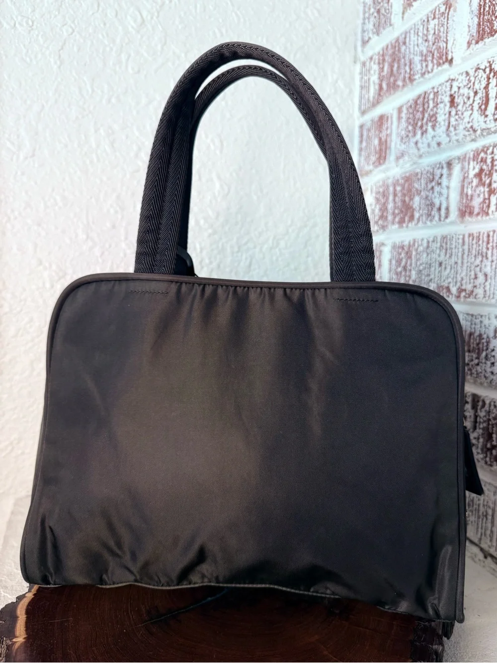 Prada  Nylon Satchel with Gold Hardware